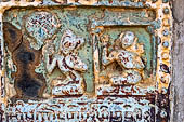 Old Bagan Myanmar. The Mingala Zedi. Well-preserved glazed Jataka plaques. 